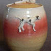 RED WHITE GOLD COOKIE JAR
