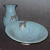 Weimaraner bowl & vase